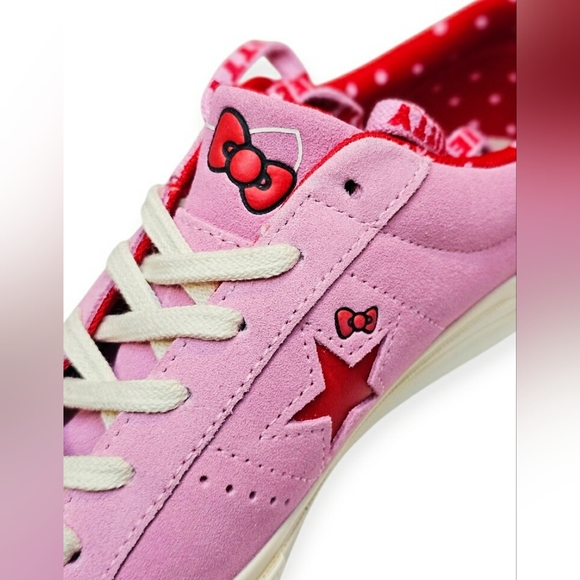 🆕️RARE Converse x Hello Kitty One Star Pink Suede Low Top Lace up Sneakers Shoe - Picture 14 of 16